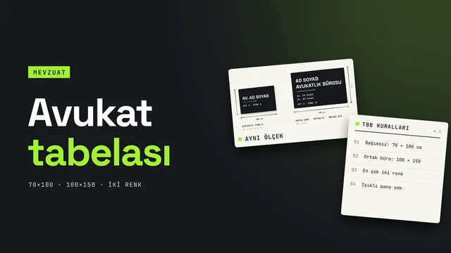 Avukat tabelası ölçüleri rehberi