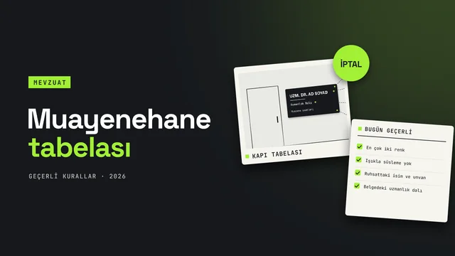 Muayenehane tabelası kuralları rehberi