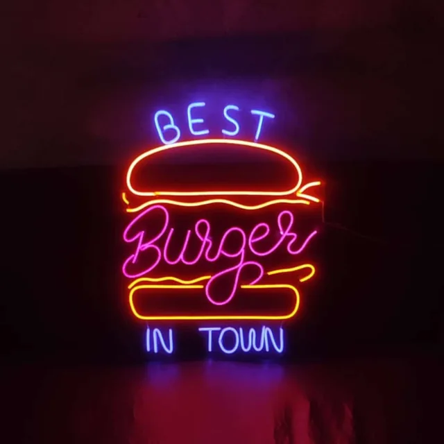 Renkli neon tabela: Best Burger in Town
